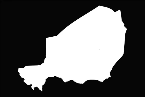 Einfache Niger Karte Isoliert Auf Schwarzem Hintergrund — Stockvektor