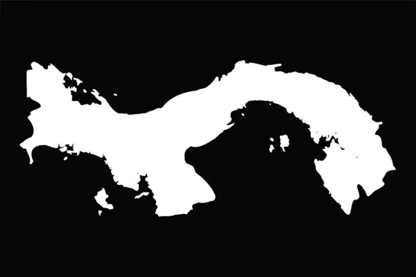 Kara Arkaplanda Basit Panama Haritası Zole Edildi — Stok Vektör