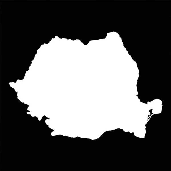 Prosta Rumunia Mapa Izolowana Czarnym Tle — Wektor stockowy