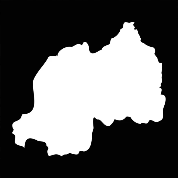 Prosta Mapa Rwandy Odizolowana Czarnym Tle — Wektor stockowy