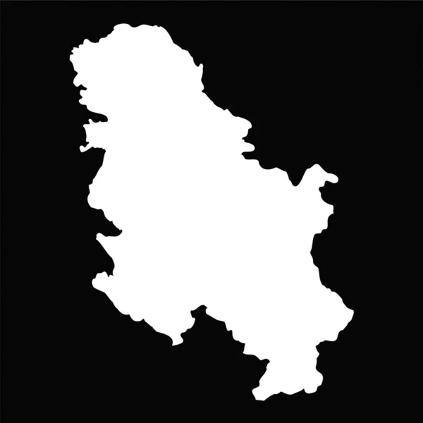 Basit Sırbistan Haritası Siyah Arkaplanda Zole Edildi — Stok Vektör