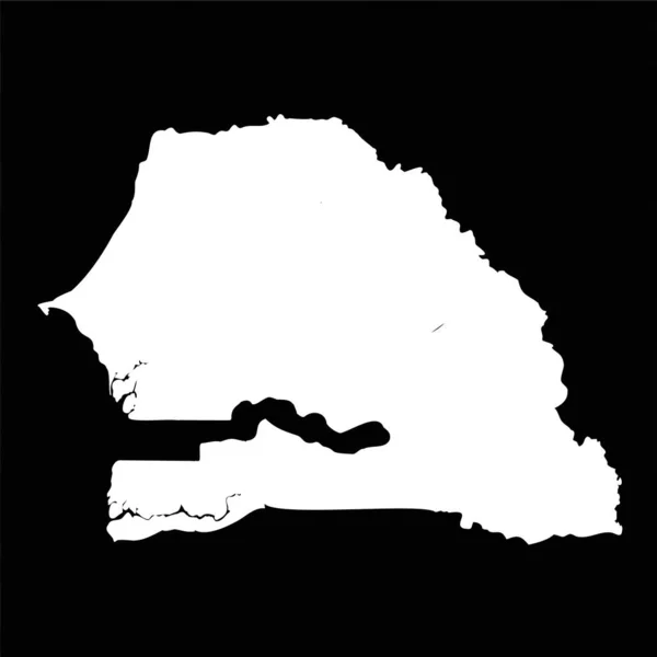 Prosta Mapa Senegalu Izolowana Czarnym Tle — Wektor stockowy