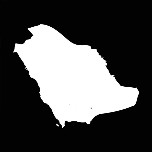 Peta Arab Saudi Sederhana Terisolasi Latar Belakang Hitam - Stok Vektor