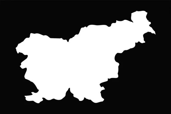 Eenvoudige Sloveense Kaart Geïsoleerd Zwarte Achtergrond — Stockvector