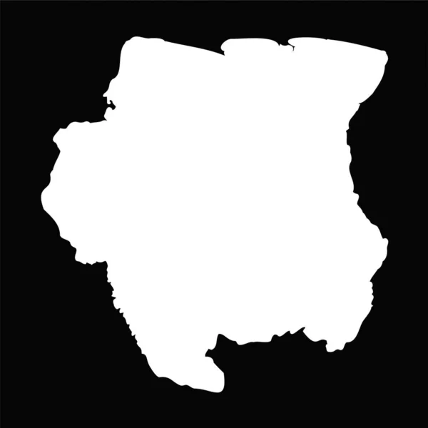 Prosta Mapa Surinamu Izolowana Czarnym Tle — Wektor stockowy