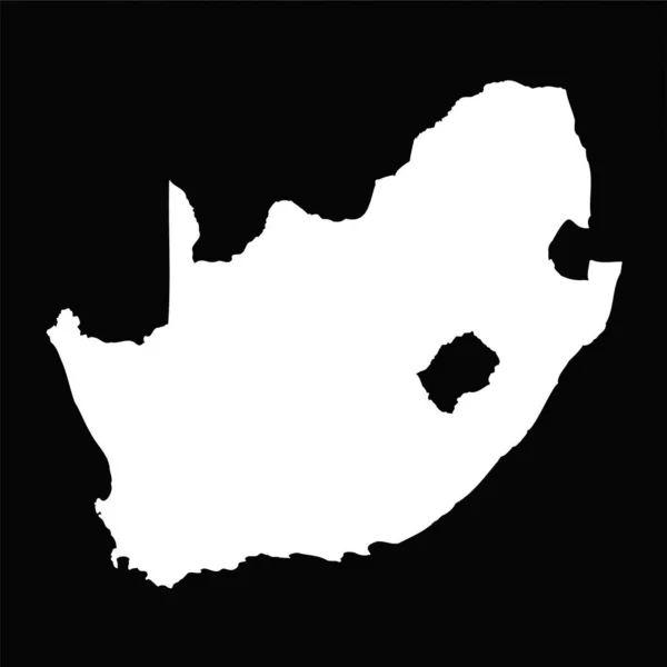 Mapa Simple Sudáfrica Aislado Sobre Fondo Negro — Archivo Imágenes Vectoriales