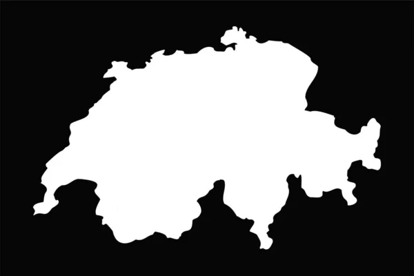 Enkel Schweiz Karta Isolerad Svart Bakgrund — Stock vektor