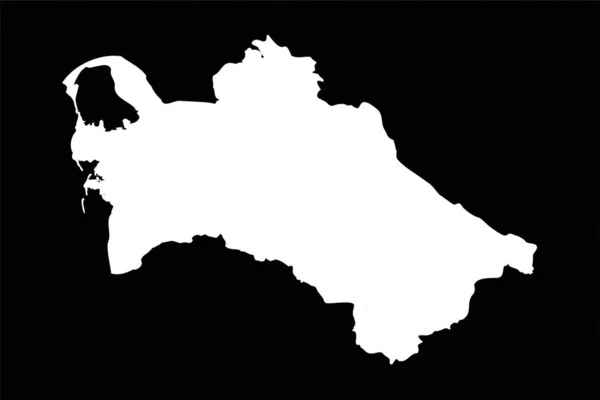Απλός Χάρτης Τουρκμενιστάν Απομονωμένος Μαύρο Φόντο — Διανυσματικό Αρχείο