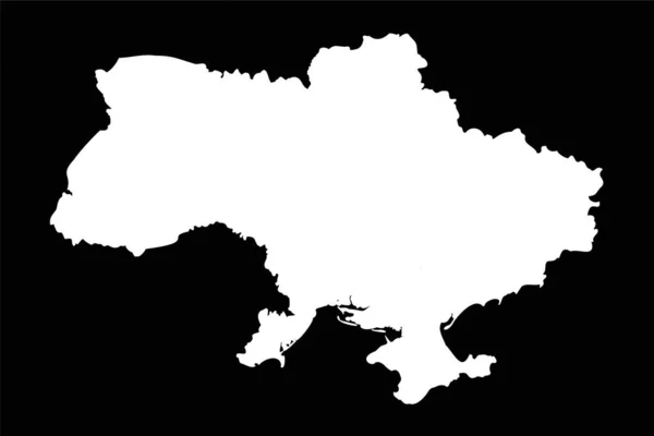Enkel Ukraina Karta Isolerad Svart Bakgrund — Stock vektor