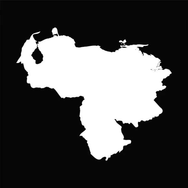 Mapa Simples Venezuela Isolado Fundo Preto —  Vetores de Stock