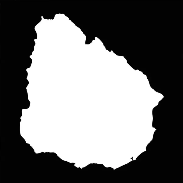 Eenvoudige Kaart Van Uruguay Geïsoleerd Zwarte Achtergrond — Stockvector