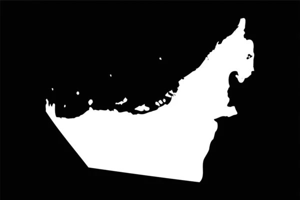 Simple Zjednoczone Emiraty Arabskie Mapa Izolowana Czarnym Tle — Wektor stockowy