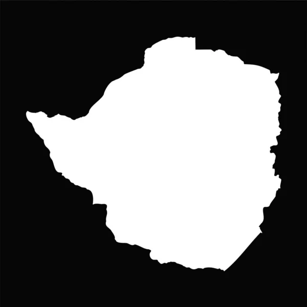 ブラックバックグラウンドのシンプルなジンバブエ地図 — ストックベクタ
