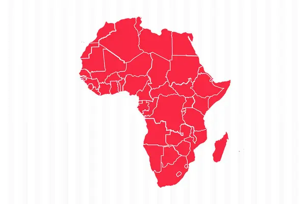Státy Mapa Afriky Podrobnými Hranicemi — Stockový vektor