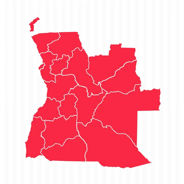 Carte Des États Angola Avec Frontières Détaillées — Image vectorielle