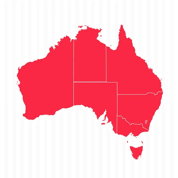 Карта Штатів Австралії Детальними Кордонами — стоковий вектор