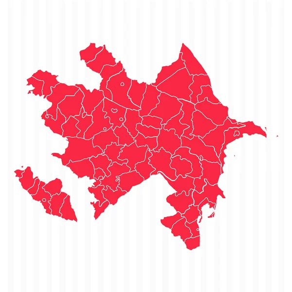 Staternas Karta Över Azerbajdzjan Med Detaljerade Gränser — Stock vektor