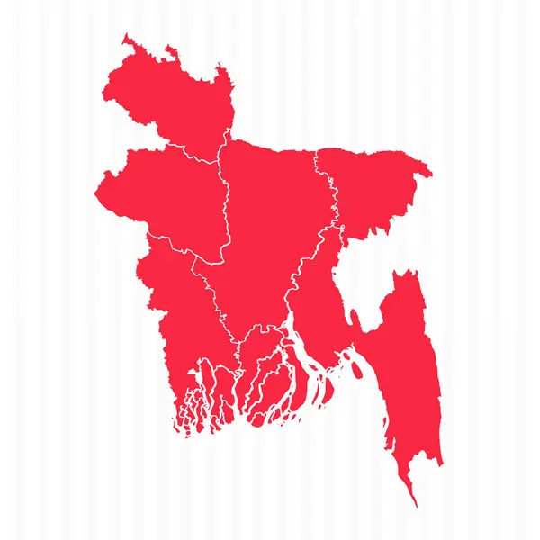 Peta Negara Bangladesh Dengan Batas Terrinci - Stok Vektor