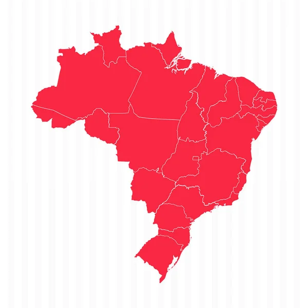 詳細な国境を持つブラジルの州マップ — ストックベクタ