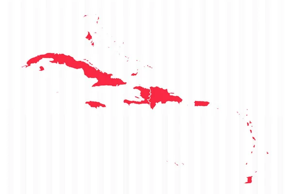 Карта Государств Карибского Бассейна Детальными Границами — стоковый вектор