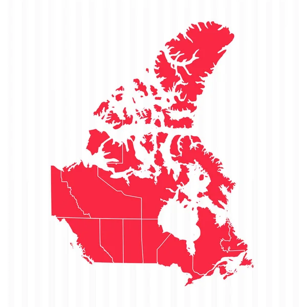Estados Mapa Canadá Com Fronteiras Detalhadas — Vetor de Stock