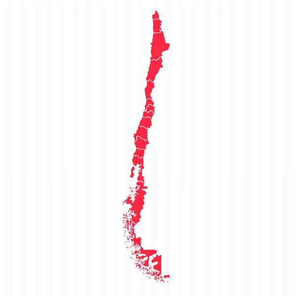 智利有详细边界的国家地图 — 图库矢量图片