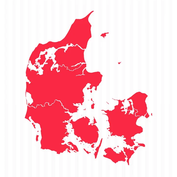 詳細な国境を持つデンマークの州マップ — ストックベクタ