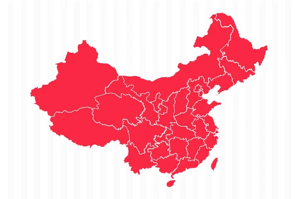详细边界的中国国家地图 — 图库矢量图片