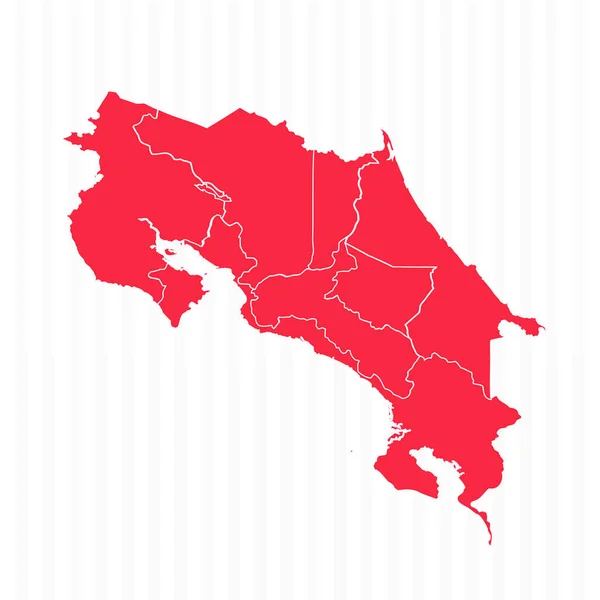 Mappa Degli Stati Della Costa Rica Con Frontiere Dettagliate — Vettoriale Stock