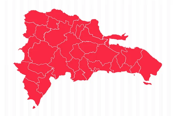 Mapa Kraju Dominikana Szczegółowymi Granicami — Wektor stockowy