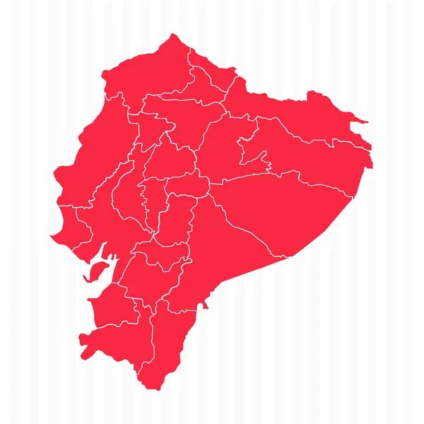 Carte Des États Équateur Avec Frontières Détaillées — Image vectorielle