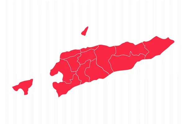 Χάρτης Των Κρατών Του Ανατολικού Τιμόρ Λεπτομερή Σύνορα — Διανυσματικό Αρχείο