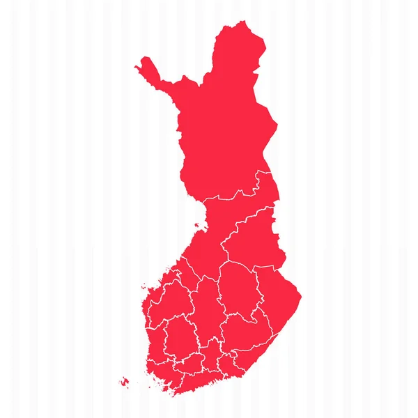 Mapa Kraju Finlandia Szczegółowymi Granicami — Wektor stockowy