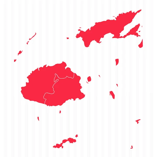 Карта Штатов Фиджи Подробными Границами — стоковый вектор