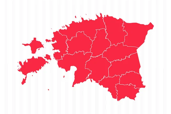 Carte Des États Estonie Avec Frontières Détaillées — Image vectorielle