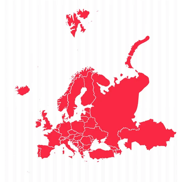 Carte Des États Europe Avec Frontières Détaillées — Image vectorielle