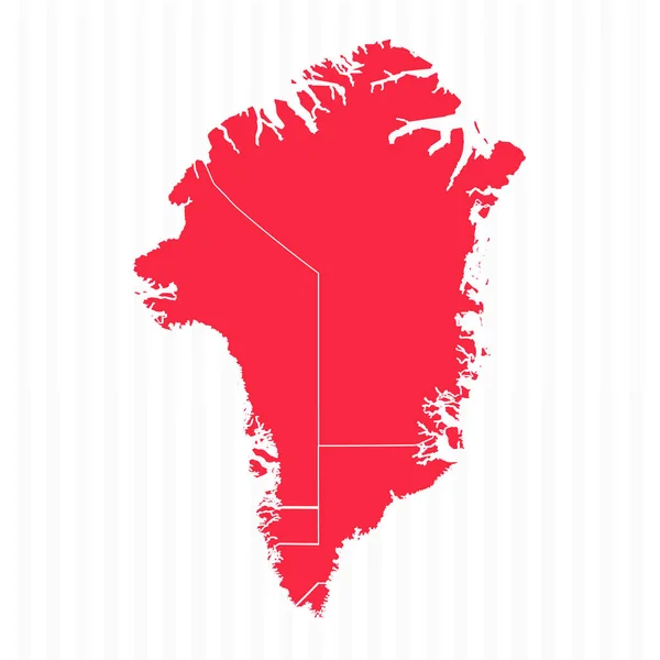 詳細な国境を持つグリーンランドの州の地図 — ストックベクタ