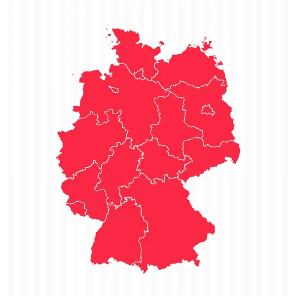 Карта Штатів Німеччини Детальними Кордонами — стоковий вектор