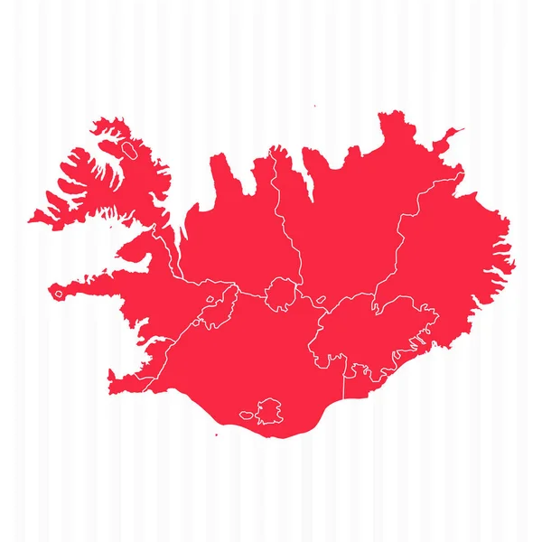 詳細な国境を持つアイスランドの州マップ — ストックベクタ