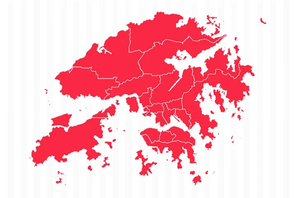 Zustandskarte Von Hongkong Mit Detaillierten Grenzen — Stockvektor
