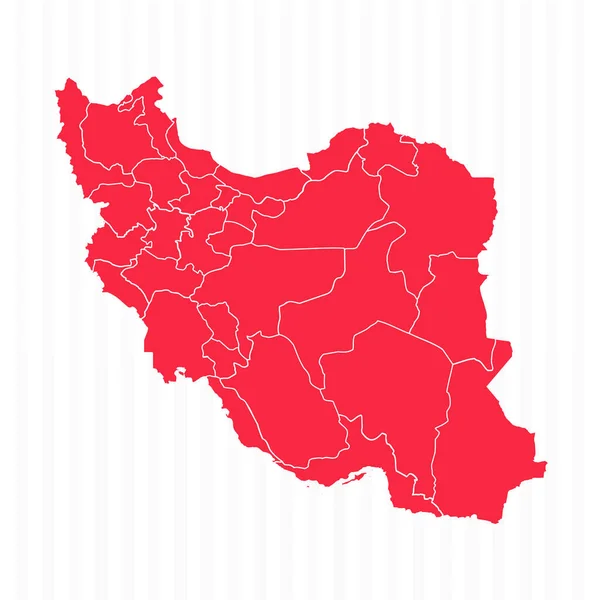 Mapa Íránu Podrobnými Hranicemi — Stockový vektor