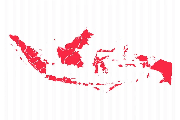 Peta Negara Indonesia Dengan Batas Terrinci - Stok Vektor