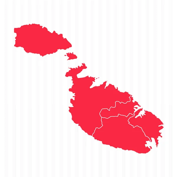 詳細な国境を持つマルタの州マップ — ストックベクタ