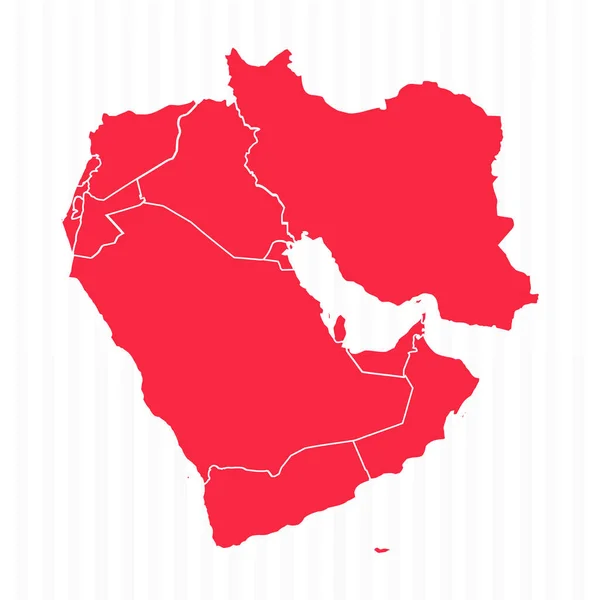 Karte Des Nahen Ostens Mit Detaillierten Grenzen — Stockvektor