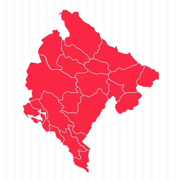 Estados Mapa Montenegro Com Fronteiras Detalhadas —  Vetores de Stock