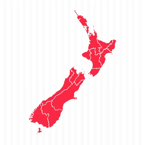 Ayrıntılı Sınırları Olan Yeni Zelanda Haritası — Stok Vektör