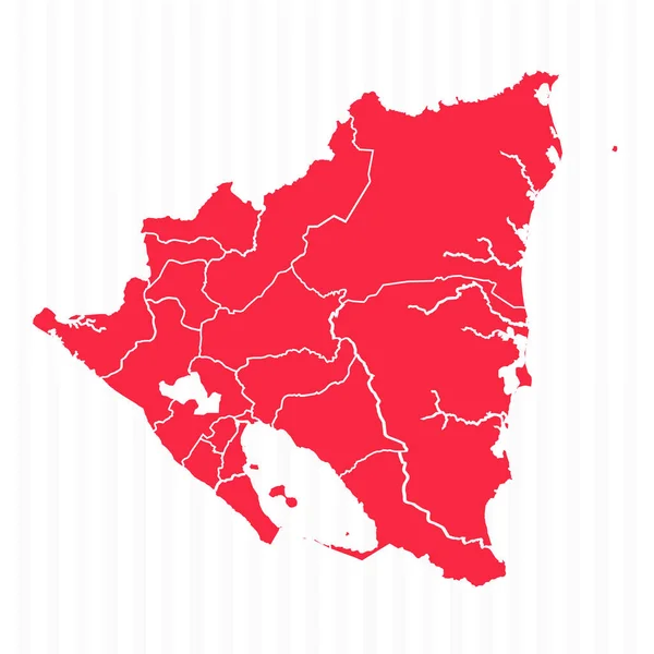 详细边界的尼加拉瓜国家图 — 图库矢量图片
