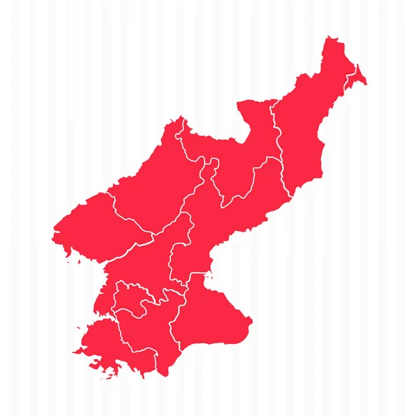 Mapa Kraju Korea Północna Szczegółowymi Granicami — Wektor stockowy