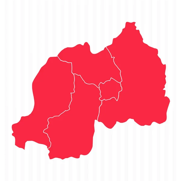 Carte Des États Rwanda Avec Frontières Détaillées — Image vectorielle
