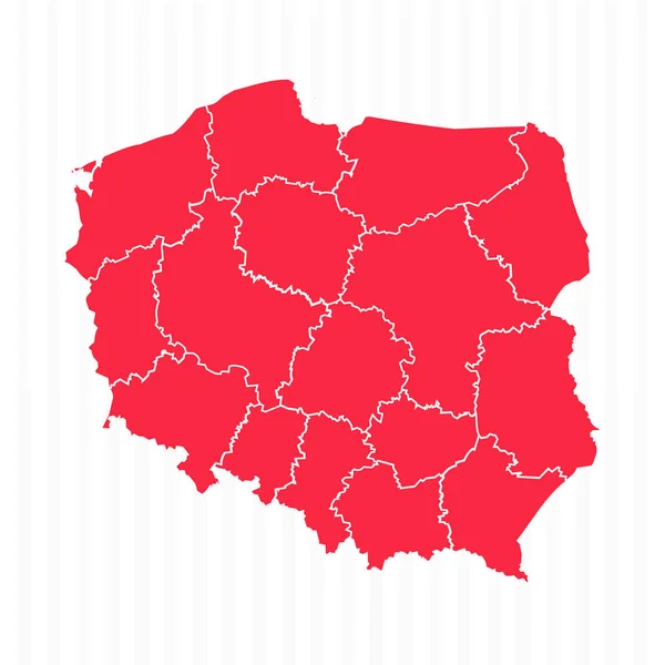 Mapa Kraju Polska Szczegółowymi Granicami — Wektor stockowy